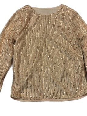 Gold Sequin Crewneck Top